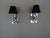 Modern Chrome Glass Wall Sconces with Black Shades. 5 Sconces Available. From a LA Penthouse