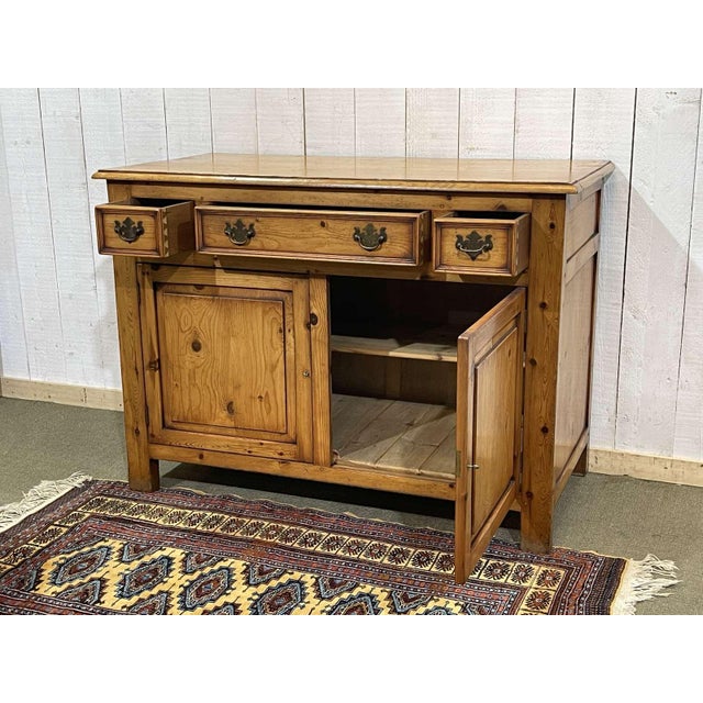 Brown English Fir Wood Sideboard, 1950s For Sale - Image 8 of 16