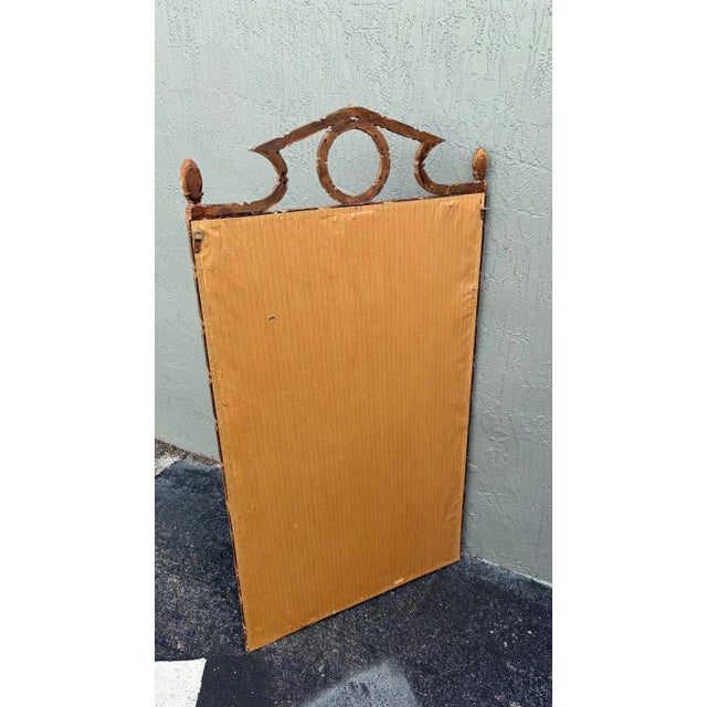 1960s Vintage Solid Gilt Wood Pagoda Greek Key Mirror Mid Century For Sale - Image 5 of 6