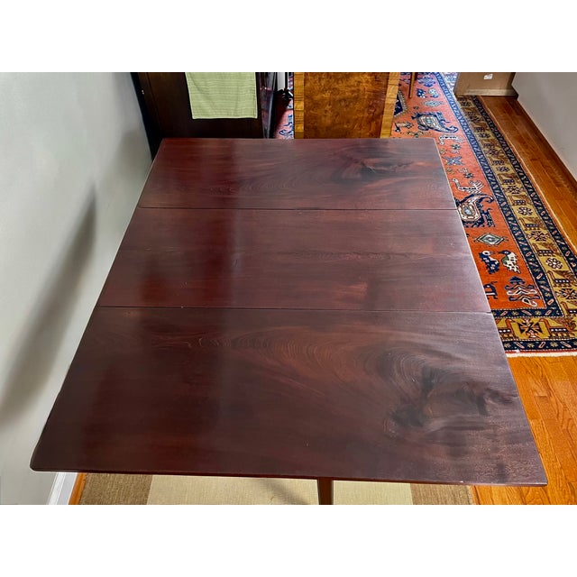 18th C. Solid Mahogany Topped Georgian Drop-Leaf Gate-Leg Table For Sale - Image 11 of 14