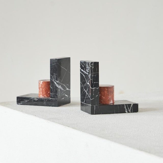 1940s Art Deco Bookends in Marble, 1940s, Set of 2 For Sale - Image 5 of 8