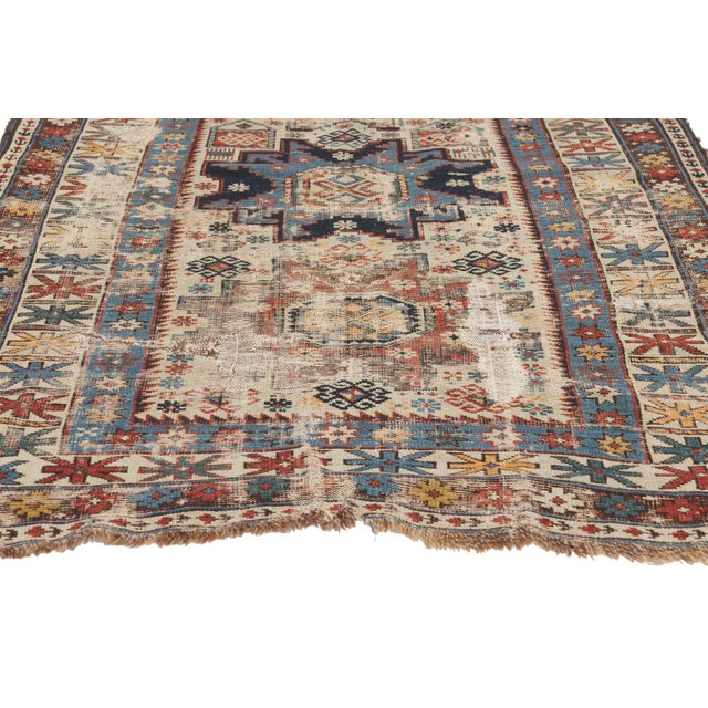 Late 19th Century Caucasian Shirvan Rug, 03'03 X 04'07 For Sale - Image 4 of 10