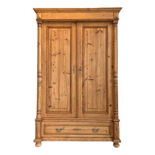 Antique Gründerzeit Column Wardrobe For Sale