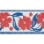 Contemporary Schumacher Adra Hand Blocked Tape in Red & Blue For Sale - Image 3 of 3