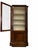 A refined mahogany display cabinet featuring a distinctive mesh-front design that blends traditional craftsmanship with a...