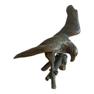 Antique Solid Brass Eagle Statue For Sale