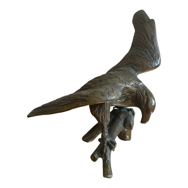 Antique Solid Brass Eagle Statue For Sale