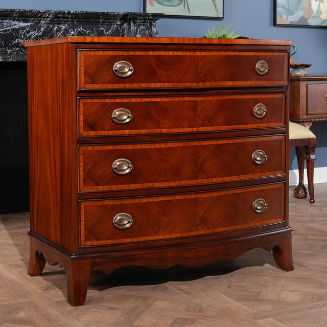 2020s Mahogany Banded Hepplewhite Chest of Drawers of Drawers For Sale - Image 5 of 12
