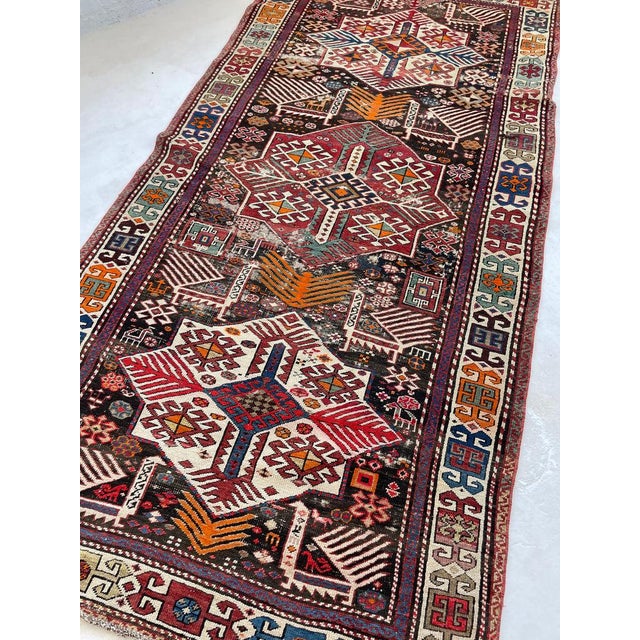 Early 20th Century Caucasian Akstafa Immortal Peacocks, Protective Animals Rug 4.6 x 9 For Sale - Image 11 of 12