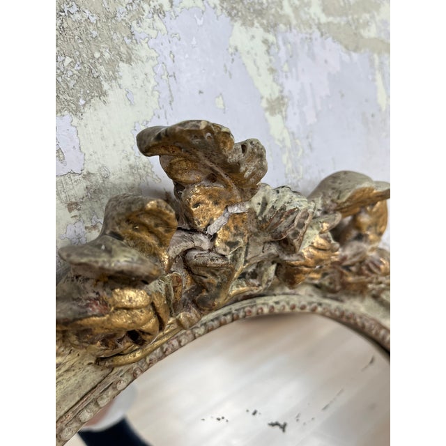 Avocado French Wooden Mirror For Sale - Image 8 of 15
