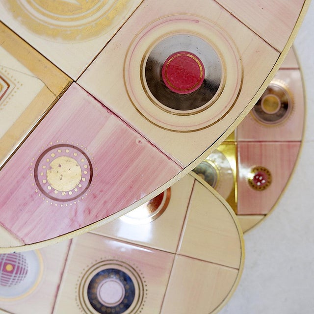 French Pink Ceramic Swivel Coffee Table attributed to Georges Pelletier for Vallauris, 1960s For Sale - Image 9 of 16