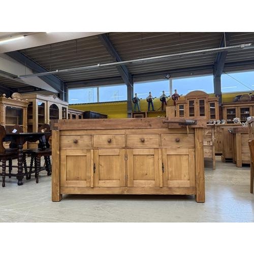 Antique Workbench Counter in Wood For Sale - Image 4 of 12