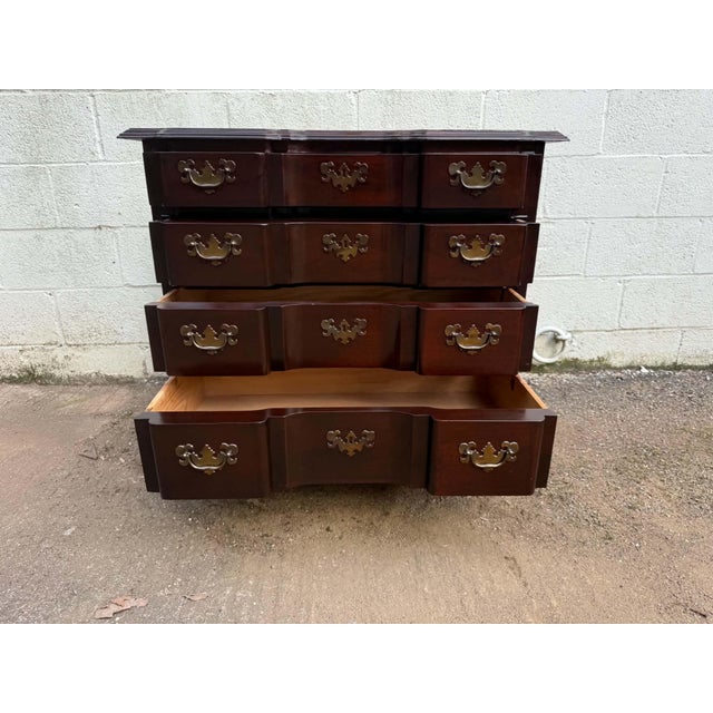 Hickory Chair Historic James River Plantation Georgian Solid Cherry Wood Block Front Chest of Drawers or Commode. For Sale - Image 9 of 16