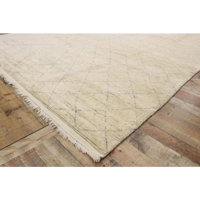 Textile Organic Neutral Moroccan Rug - 09'11 X 14'03 For Sale - Image 7 of 9