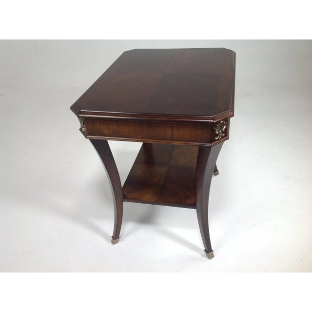 Modern Walnut End Table For Sale - Image 4 of 5