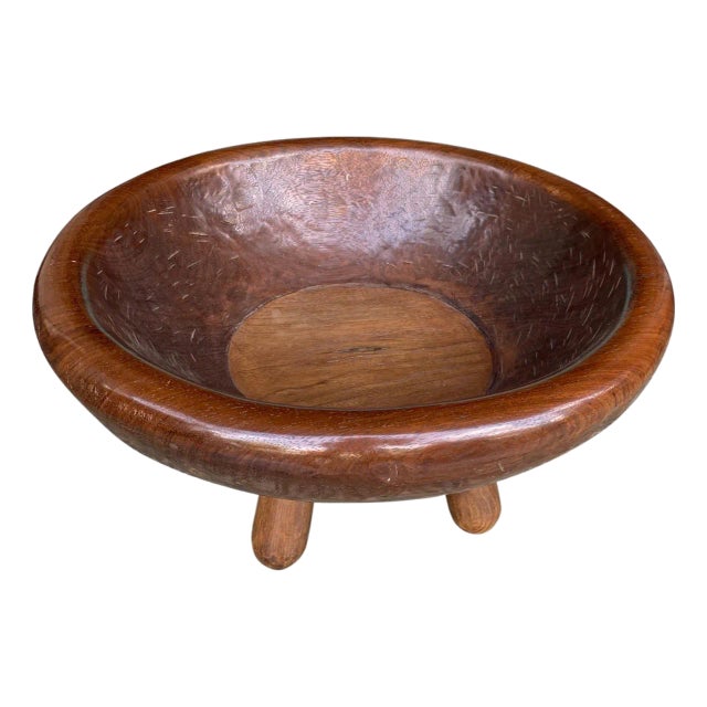 Andrianna Shamaris Midcentury Couture Oversized Merbau Wood Container For Sale