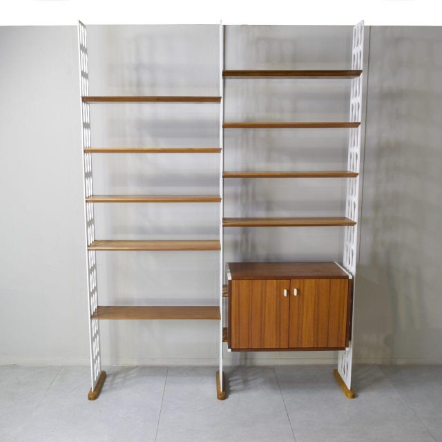 Mid-Century Misia Arte Teak & Lacquered Metal Bookshelf, 1960s For Sale - Image 11 of 12