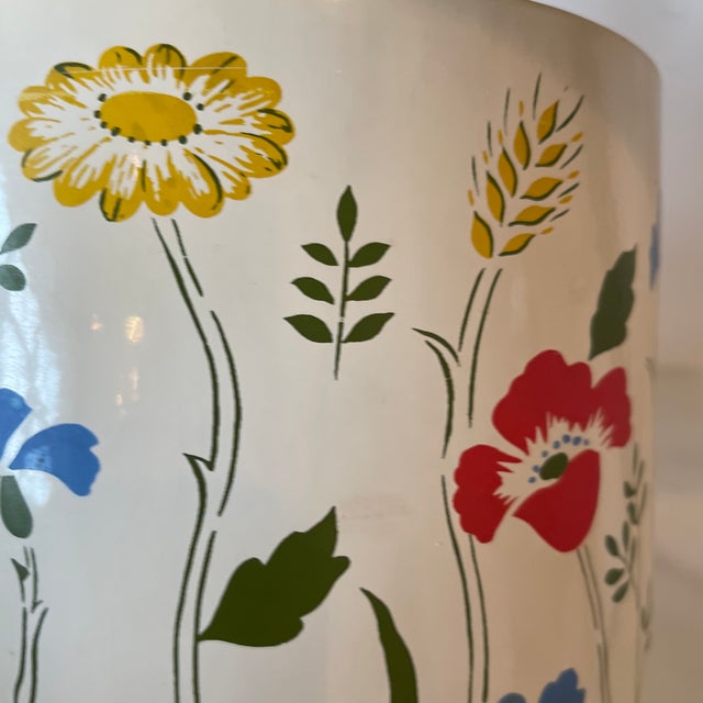 White 1970s Botanical Ice Bucket With Lucite Handle For Sale - Image 8 of 13