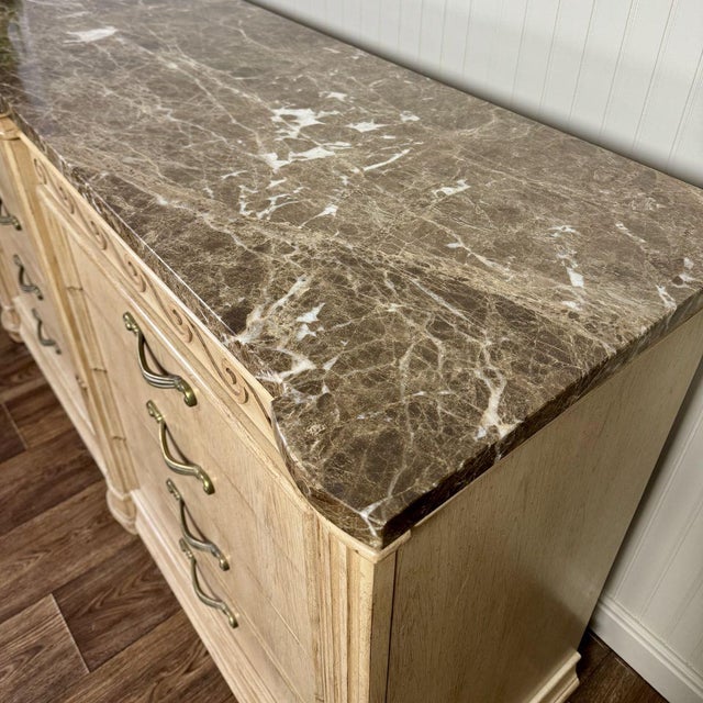 Vintage Bernhardt Neoclassical Revival Marble Top 8-Drawer Dresser For Sale In Salt Lake City - Image 6 of 14
