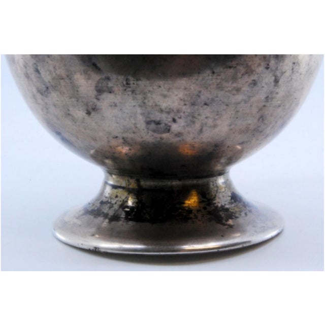 Small Silver Vase with Circular Base and Relief on Top For Sale - Image 3 of 10