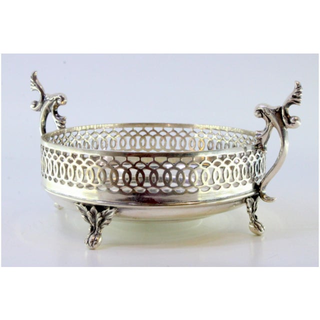Silver Candy Box with Wire Rack, Handles with Applications and Claw-Shaped Feet For Sale - Image 3 of 10