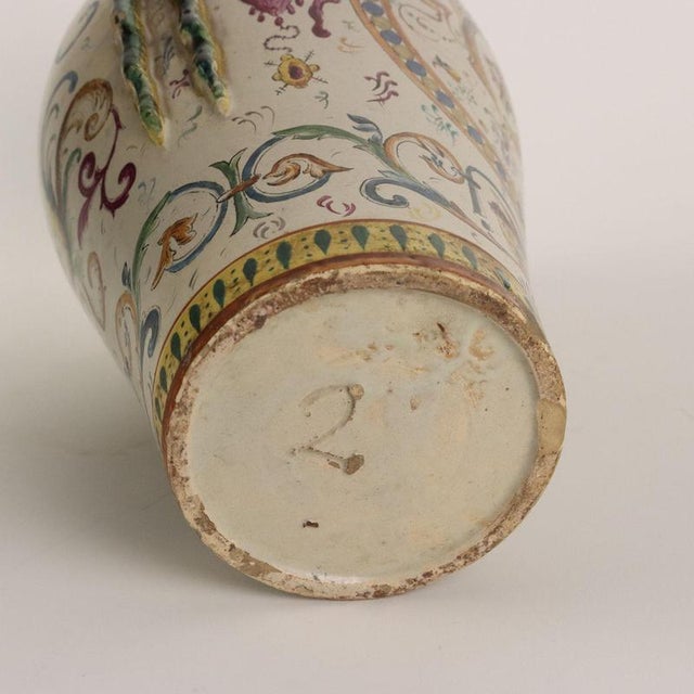 Antique Vases in Majolica, Set of 2 For Sale - Image 15 of 16