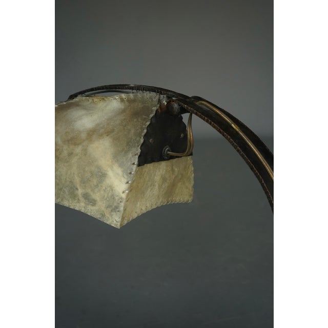 Amsterdam School Metal and Parchment Desk Lamp, 1920s For Sale - Image 13 of 18