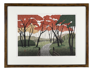 Kazuyuki Ohtsu, Autumn Garden, 1999, Woodblock Print, Framed