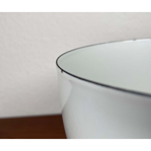 Mid-Century Modern Danish Large White Enamel Bowl, 1960s For Sale - Image 12 of 17