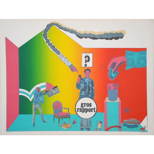 Antonio Segui, Sans Démagogie 72, 1972, Lithograph For Sale