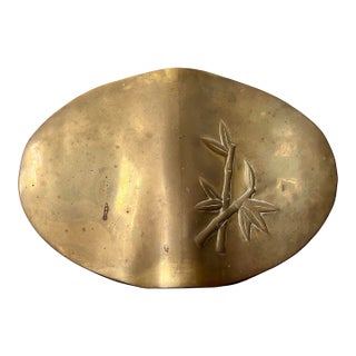Vintage Dolbi Cashier Brass Vase Bamboo Motif For Sale