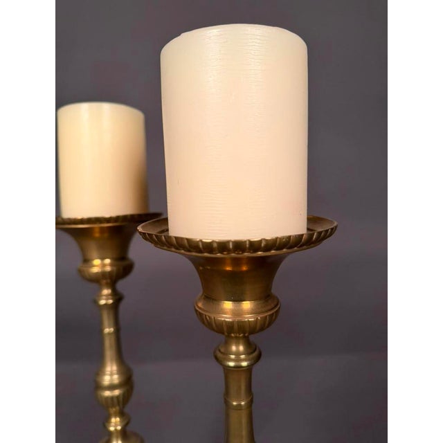 Pair of 19th Century French Gothic Style Bronze Candelabra With Cherub Motifs, Circa 1890 For Sale In Indianapolis - Image 6 of 17