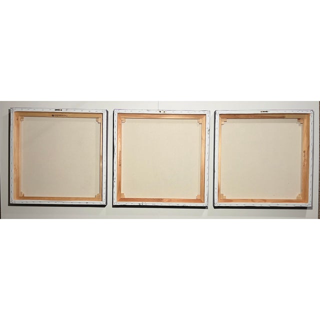 2021 Original Triptych Acrylic on Canvas Paintings by Daciana Androne Signed With Coa For Sale - Image 12 of 15