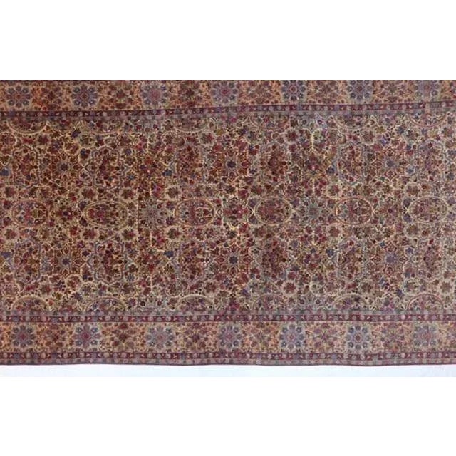 Persian 1900s Antique Persian Palace Lavar Kerman Rug For Sale - Image 3 of 13