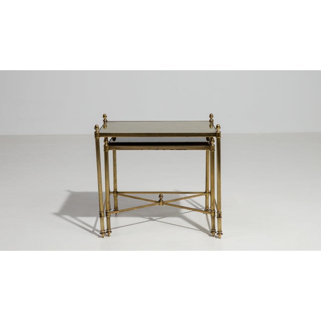 19th Century 19th Century France Gold Metal Nesting Table For Sale - Image 5 of 10