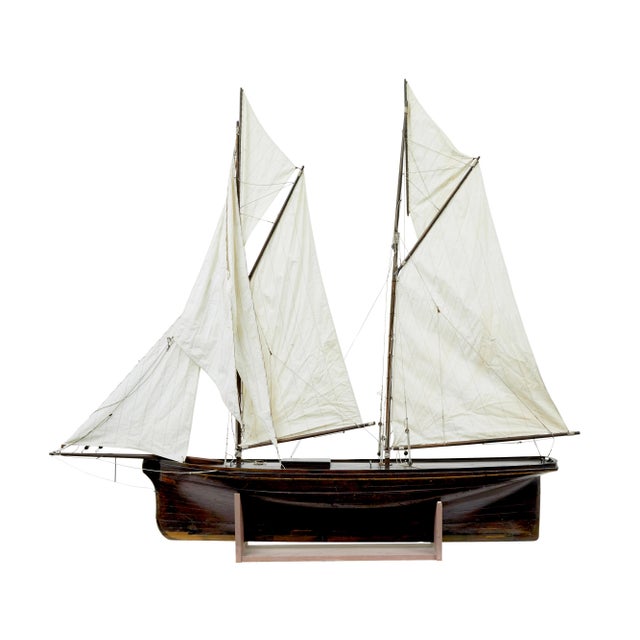 Late 19th Century Late 19th Century Scale Model of a Wooden Boat, 1890s For Sale - Image 5 of 12