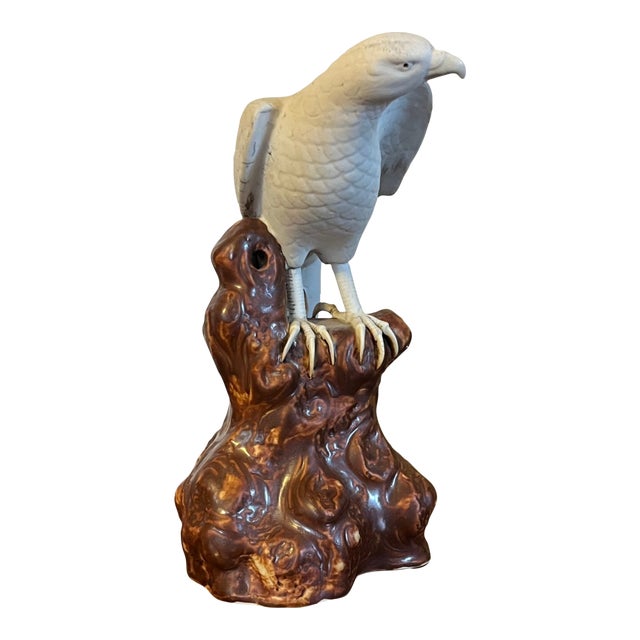 Antique 19th Century Japanese Meiji Porcelain Figure of a Hawk For Sale