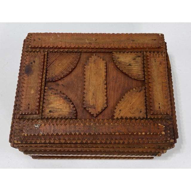 Large Antique Tramp Art Storage Box For Sale In Kansas City - Image 6 of 12