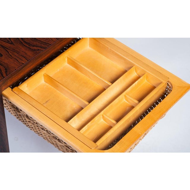 Rosewood Sewing Table by Severin Hansen for Haslev Møbelsnedkeri, Denmark, 1960s For Sale - Image 9 of 10