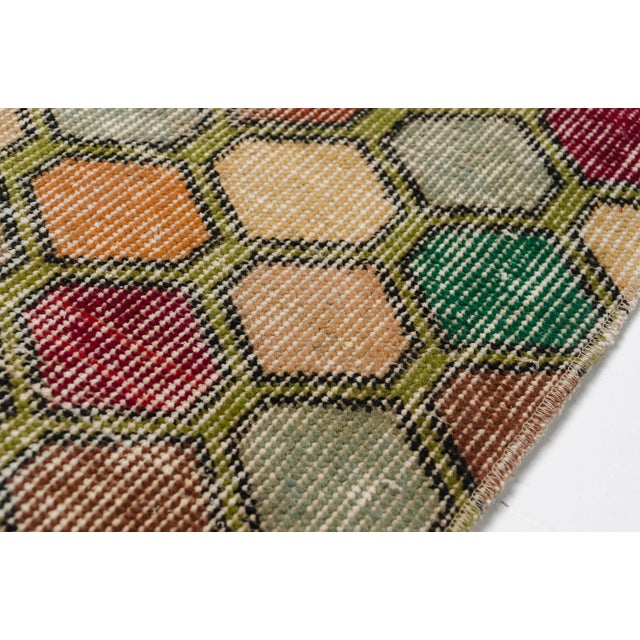 Textile Mid 20th Century Colourful Floor Handknotted Carpet For Sale - Image 7 of 10