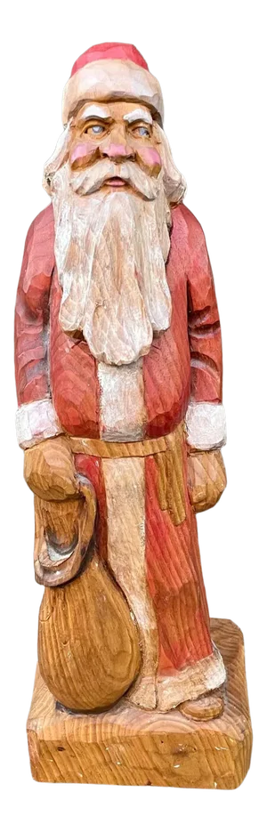 Vintage Jesse Kuhs Handcarved Holiday Santa Claus