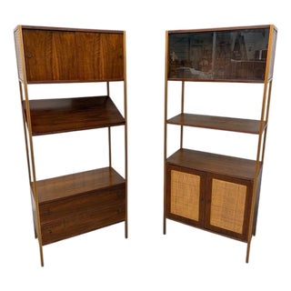 Mid-Century Modern McCobb Style Walnut Shelving Units - Set of 2 For Sale