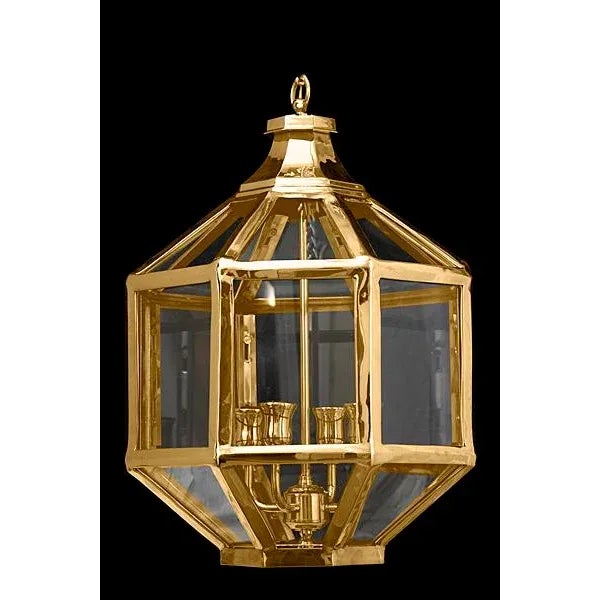 Contemporary Hampton Lantern in Gold Finish For Sale - Image 3 of 3