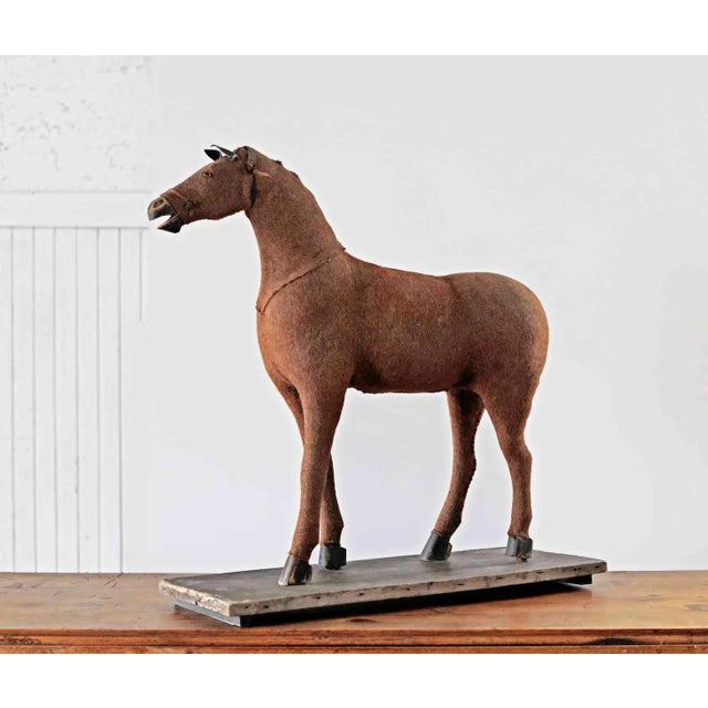 Early 20th Century Horse Figure on Wooden Base Antique For Sale - Image 5 of 6