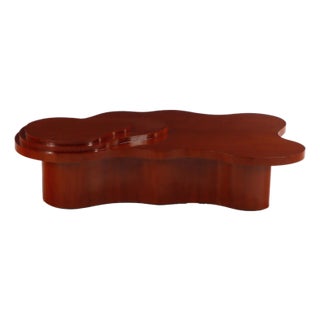 Large Mahogany Wave Form Coffee Table in the Manner of t.h. Robsjohn-Gibbings. For Sale