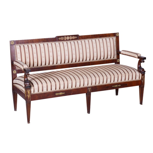 French Empire Mahogany Sofa, 1860s For Sale