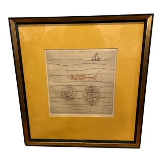 Vintage Original Etching by Keiko Minami For Sale