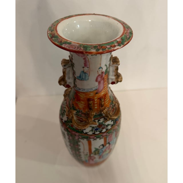 Vintage Chinese Famille Rose Vase For Sale - Image 4 of 5