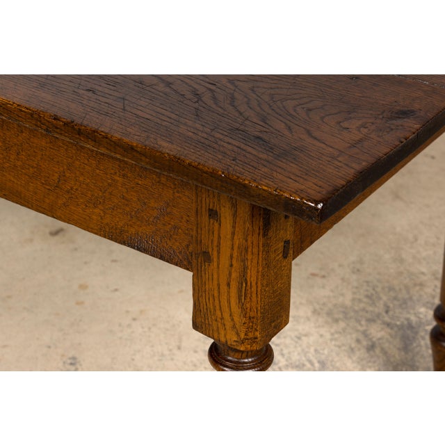 Wood Mid-19th Century French Provincial Louis Philippe Style Oak Writing Table For Sale - Image 7 of 18
