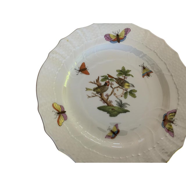 Ceramic Herand Rothschild Bird Complete Set of 12 6" Bread Butter Porcelain Plates Ro/1515 Made in Hungary For Sale - Image 7 of 9